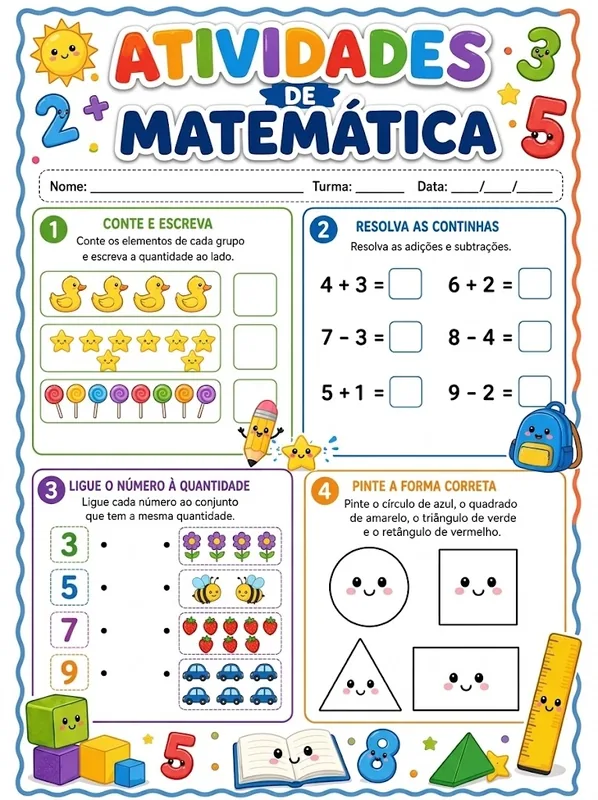 Exemplo de Atividade: Atividades de Matemática